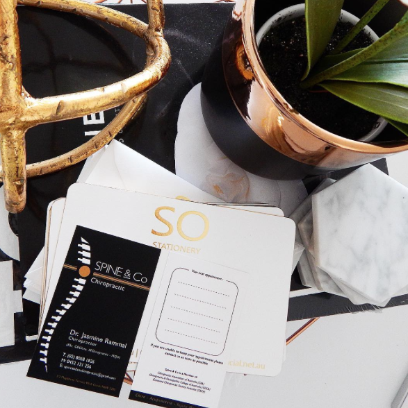 Spine Co Chiropractic Printed on matte shine card